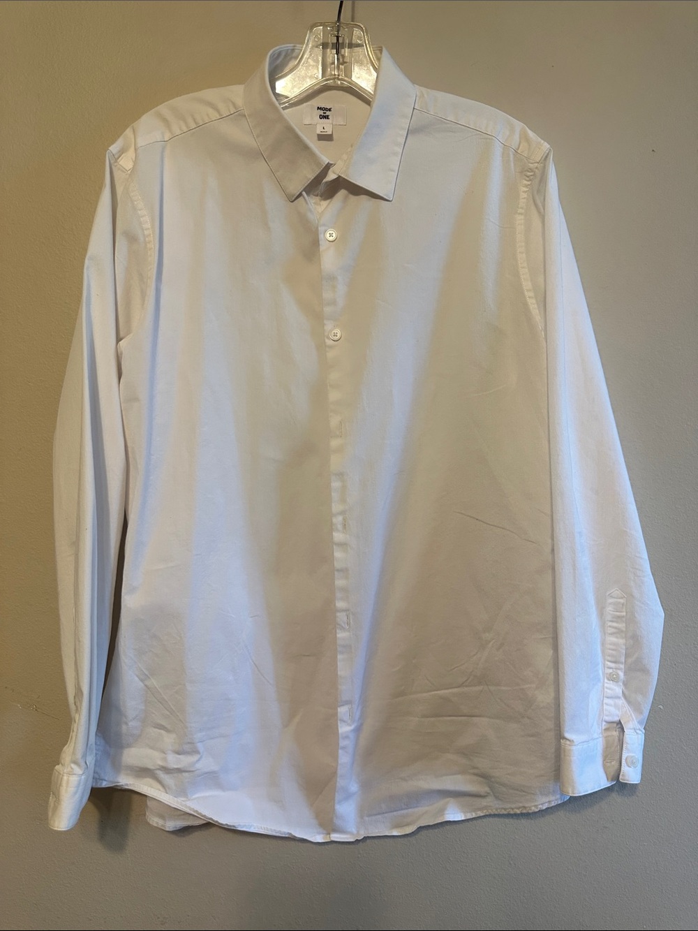 Banana Republic White Long-Sleeve Dress Shirt